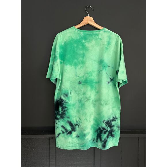 MTV Skeleton Tee Shirt Green Black Tie Dye Music Television Retro T Shirt Large - Picture 4 of 6